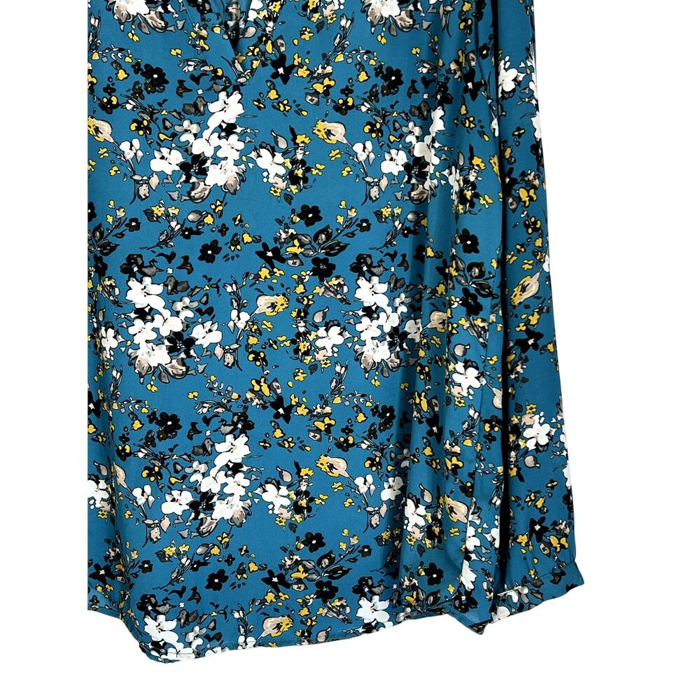 Floral Teal Women's Top - Picture 2 of 8